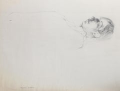 Woman Sleeping, Modern Pencil Drawing by Seymour Leichman