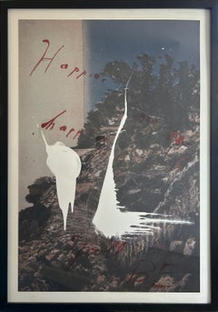 Más feliz eres.. Serás más feliz, dibujo contemporáneo a tinta de Julian Schnabel
