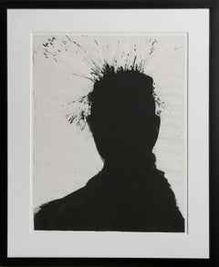 Shadow Head, Pop Art Gouache Painting by Richard Hambleton
