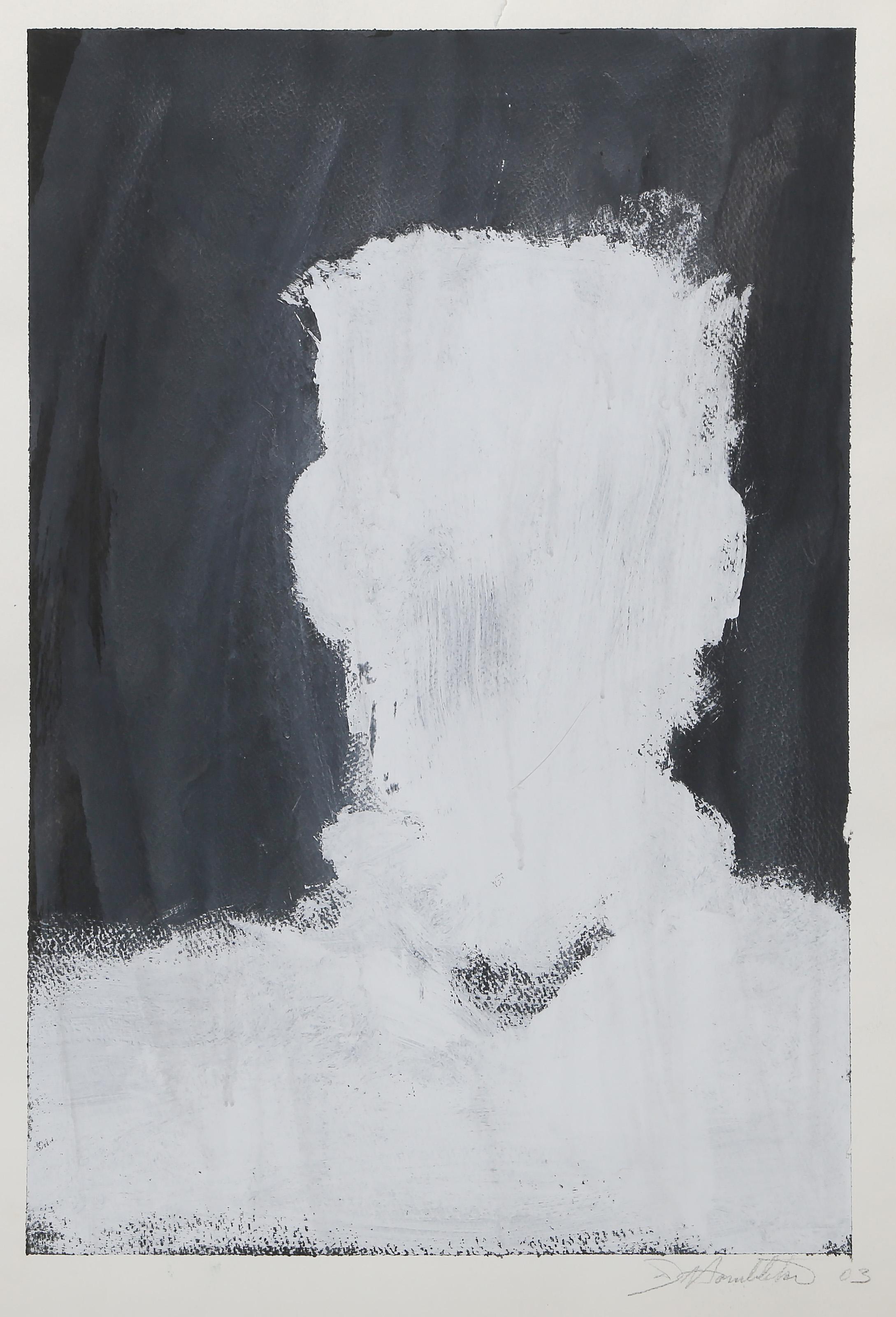 Testa d'ombra in bianco, quadro Pop Art in acrilico e guazzo di Richard A. Hambleton in vendita 1