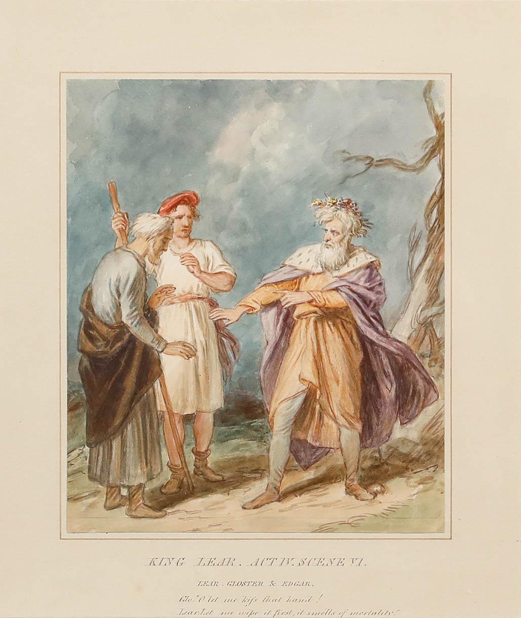 Late 19th Century Watercolour - King Lear - Beige Figurative Art by Unknown