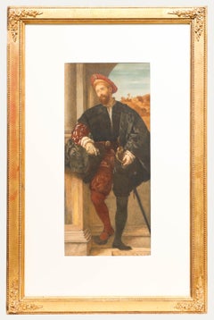 After Moretto - Italian 19th Century Watercolour, Portrait of a Man