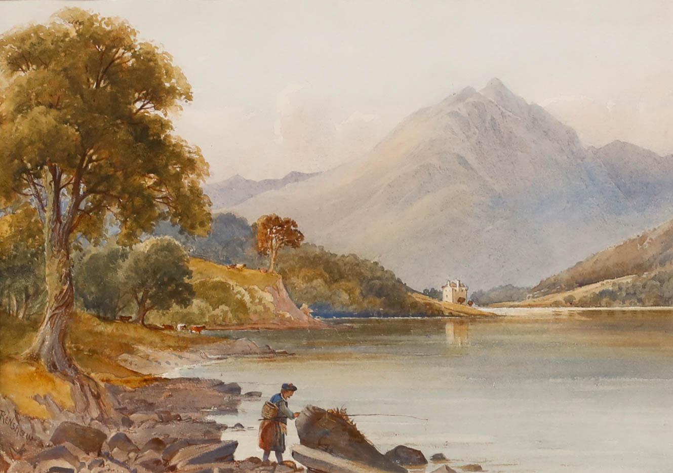 Joshua Renshaw (nato nel 1886-1894) - Acquerello, Castello di Dunderave, Loch Fyne - Art di Unknown