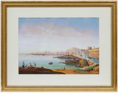 Neapolitan School 19th Century Gouache - The Bay