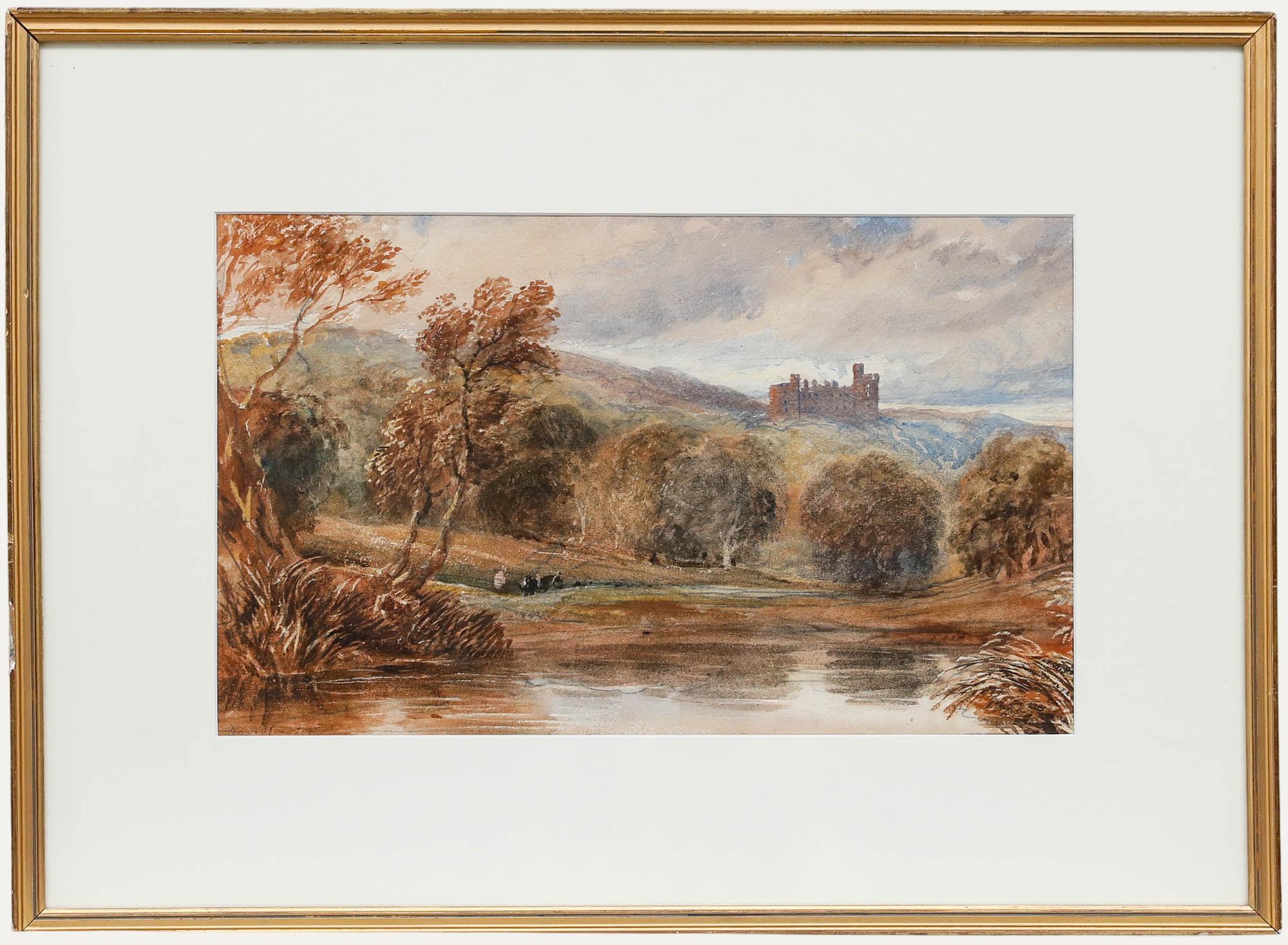David Cox Jnr. ARWS (1809-1885) - Mitte des 19. Jahrhunderts Aquarell, Ein Distanzschloss