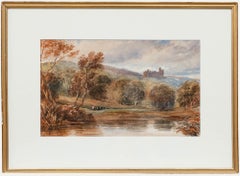 David Cox Jnr. ARWS (1809-1885) -Aquarelle du milieu du 19e siècle, Un château à distances