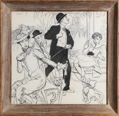 Fancy Pants, Art Deco Graphite Drawing by Daysi
