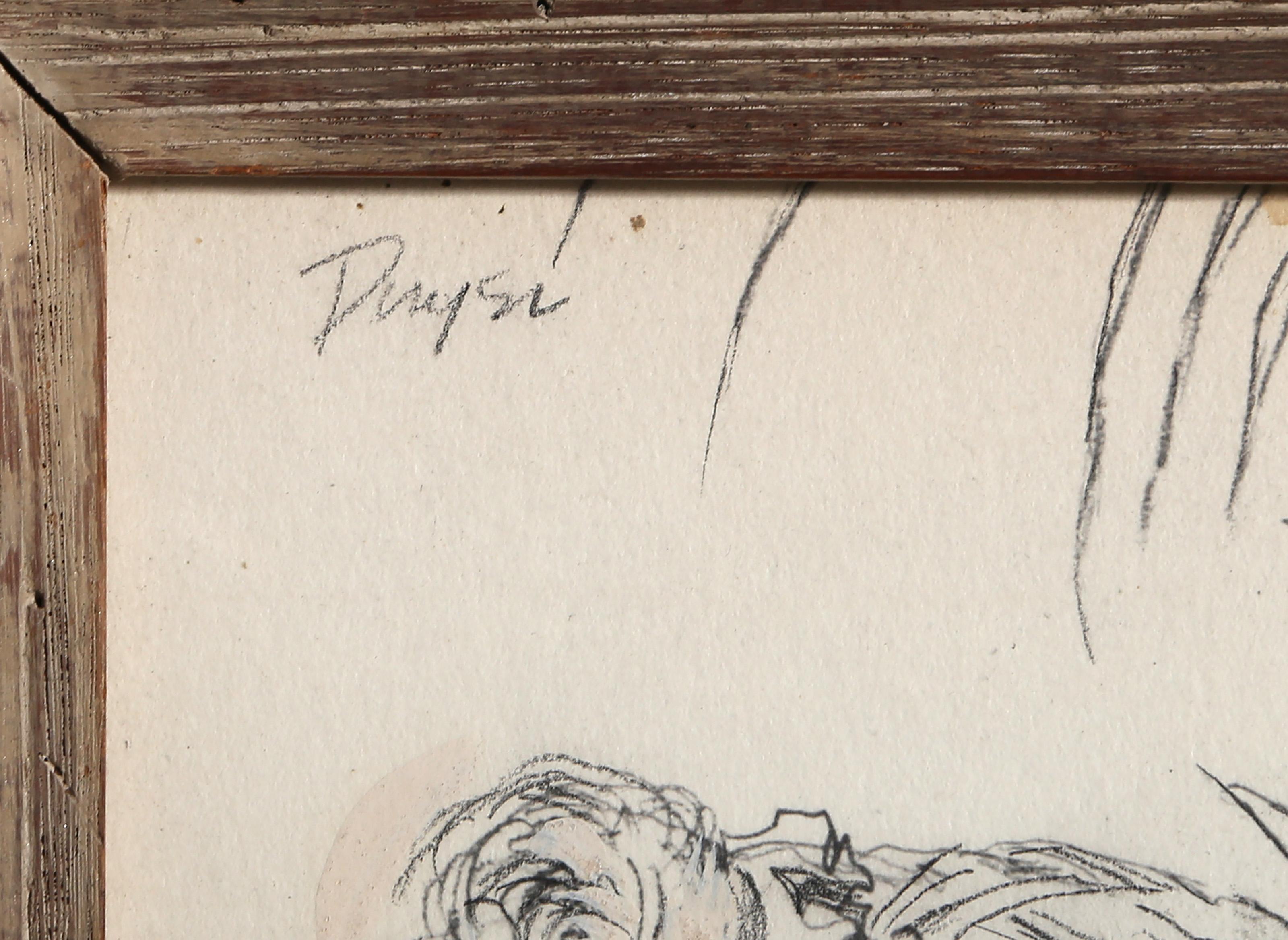Fancy Pants, Art Deco Graphite Drawing by Daysi For Sale 3