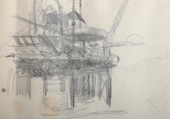 Landscape Sketch, Impressionist Graphite Drawing by John Koch