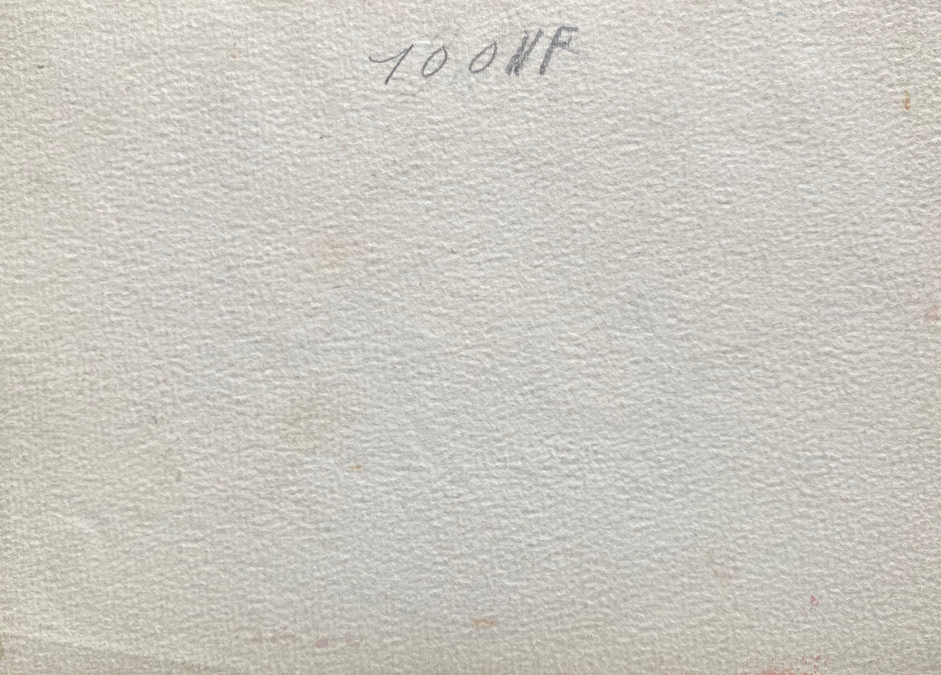 Early 1900's French Impressionist Signed Flower Watercolour by Marie Carreau For Sale 1