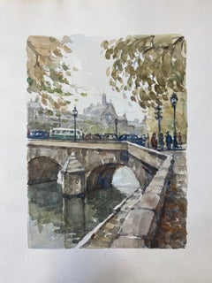 Ecole de Paris, Mid-20th Century, Parisian Scene River Seine Pont