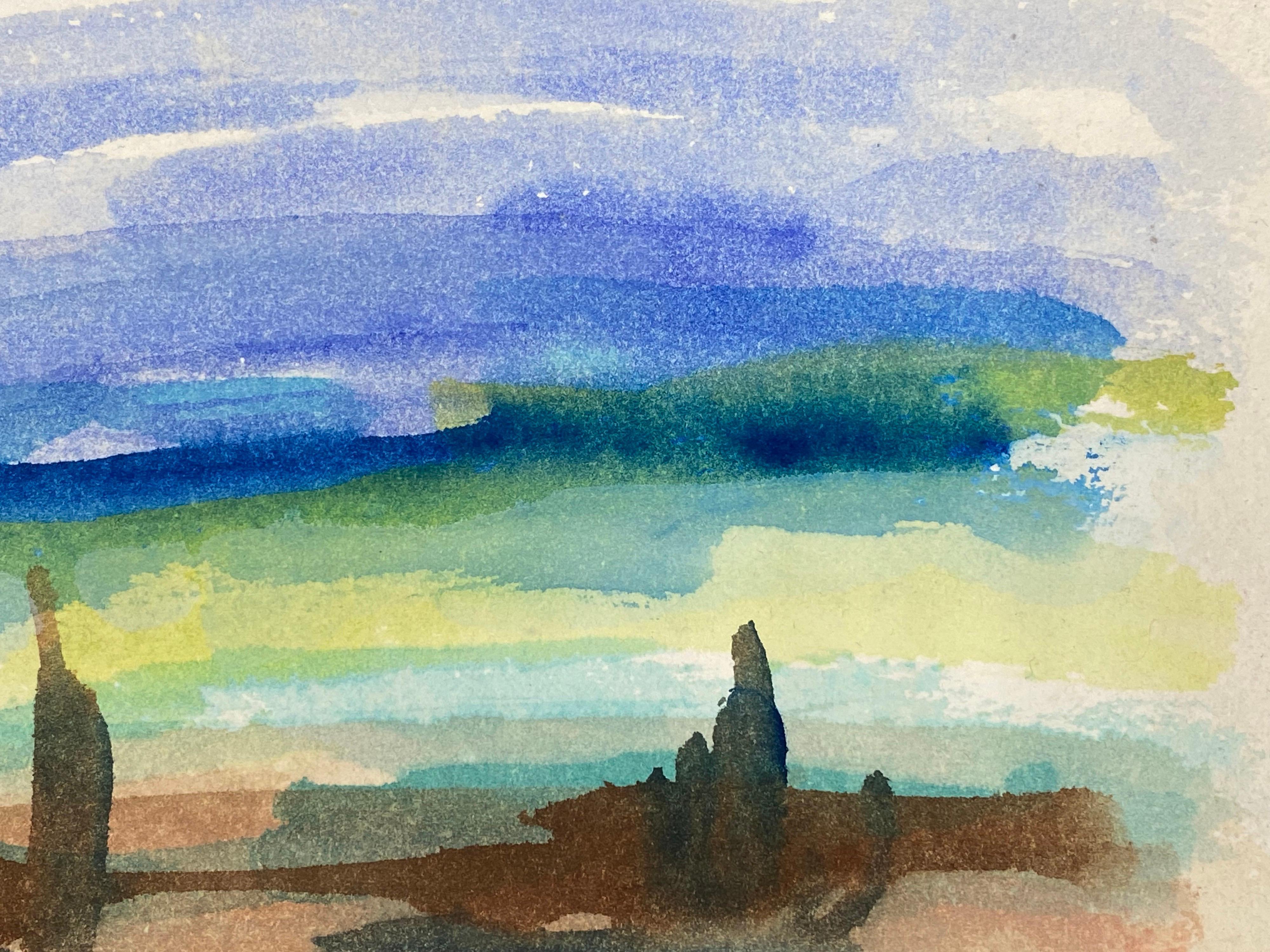 Cielo colorido de Provenza, Pintura original expresionista francesa - Art de Akos Biro