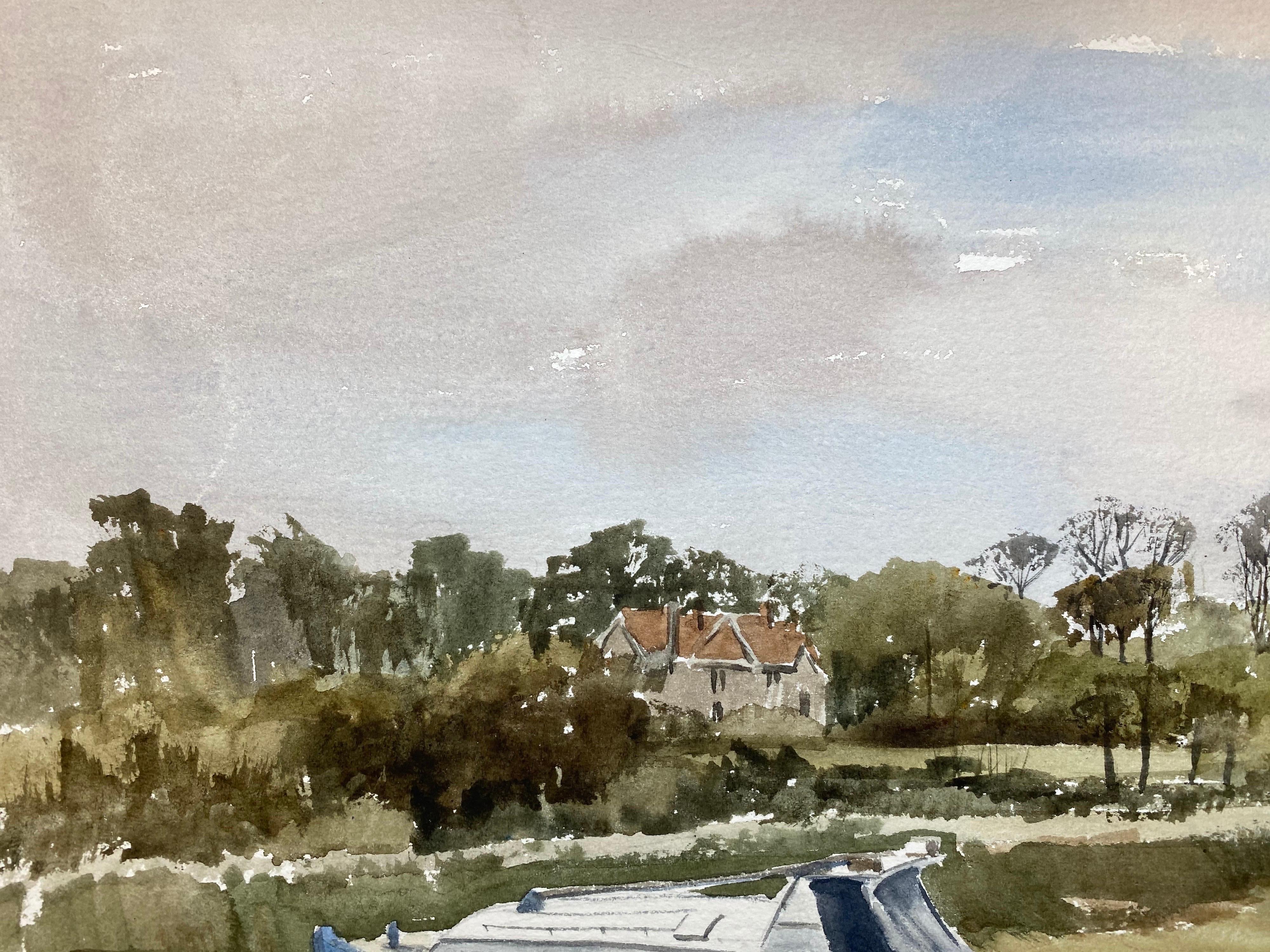 Marea baja del puerto de Yarmouth, Pintura original británica a la acuarela en venta 1