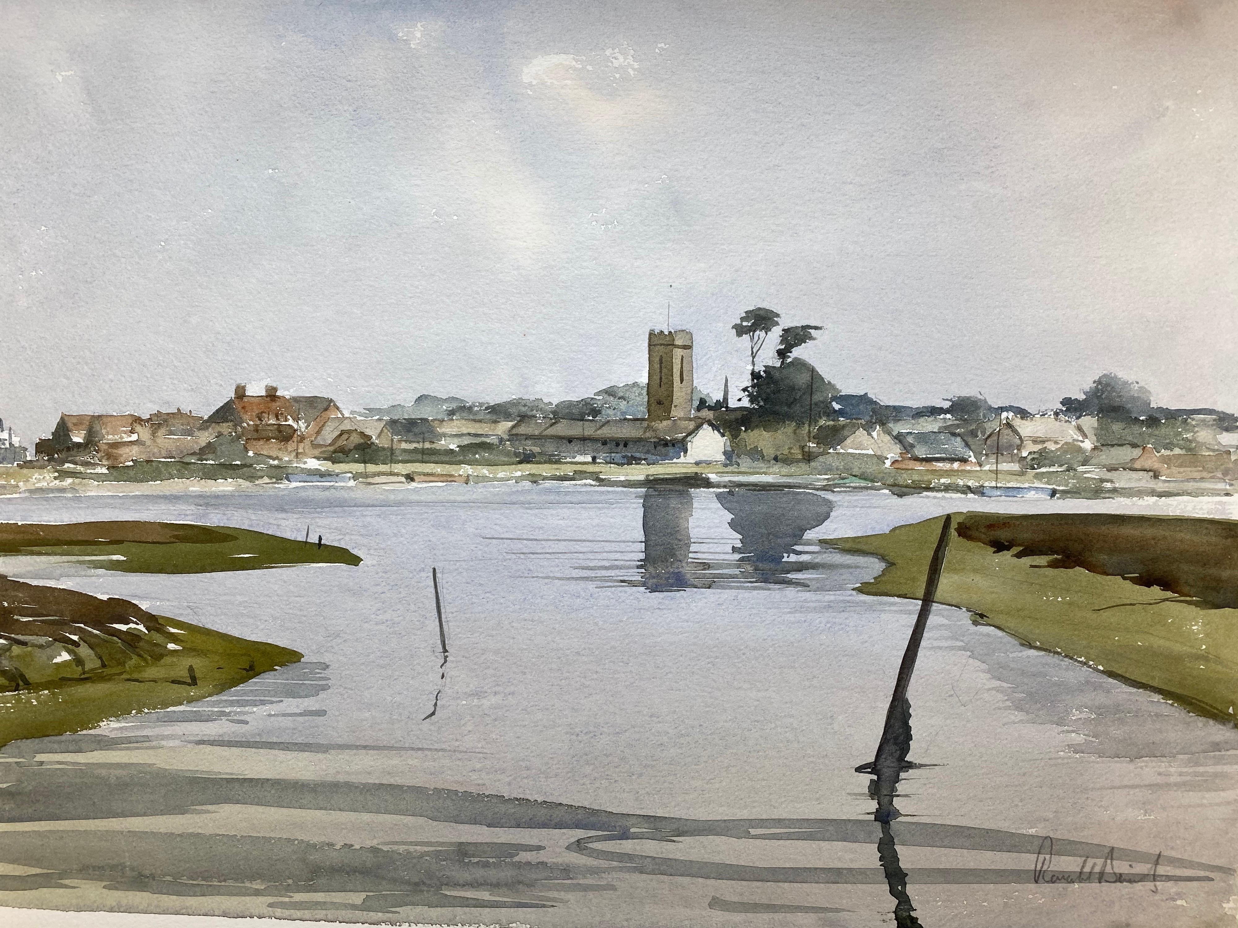 Yarmouth Town- Pintura original británica en acuarela firmada - Art de Unknown