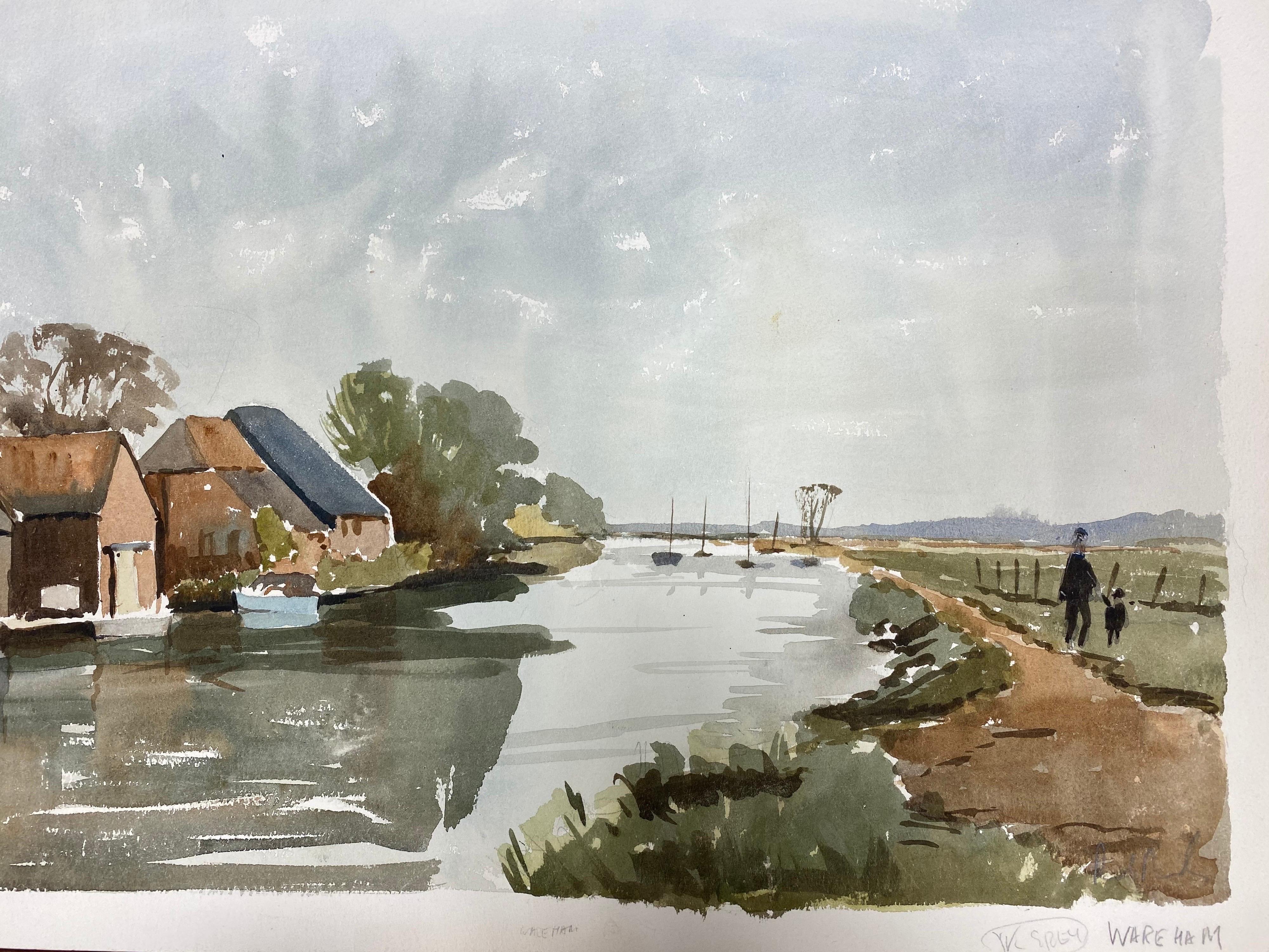 WareHam Escena marina, pintura original británica en acuarela firmada - Art de Unknown