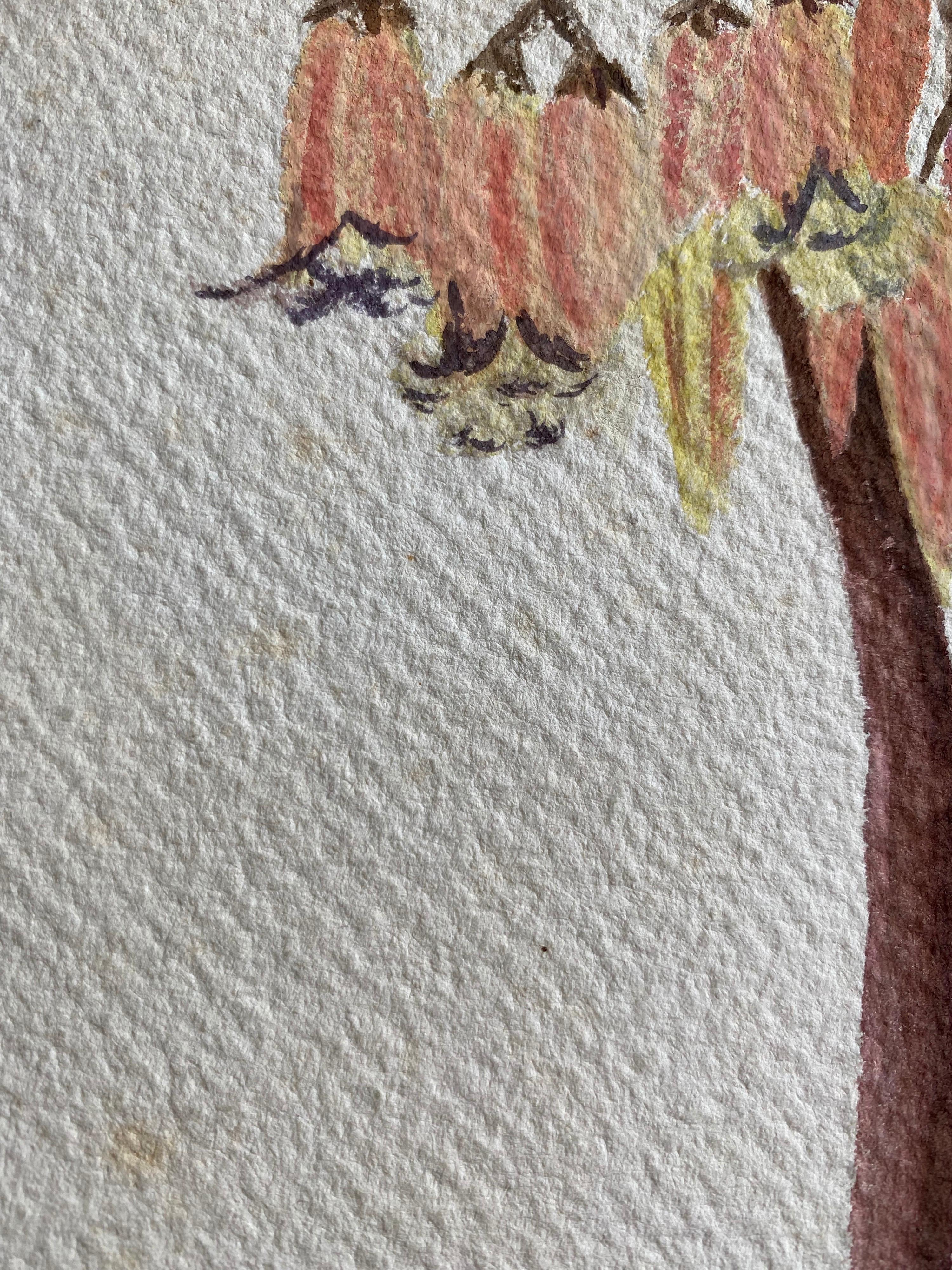 Fine Antique British Botannical Flower Watercolour Painting, circa 1900's For Sale 1
