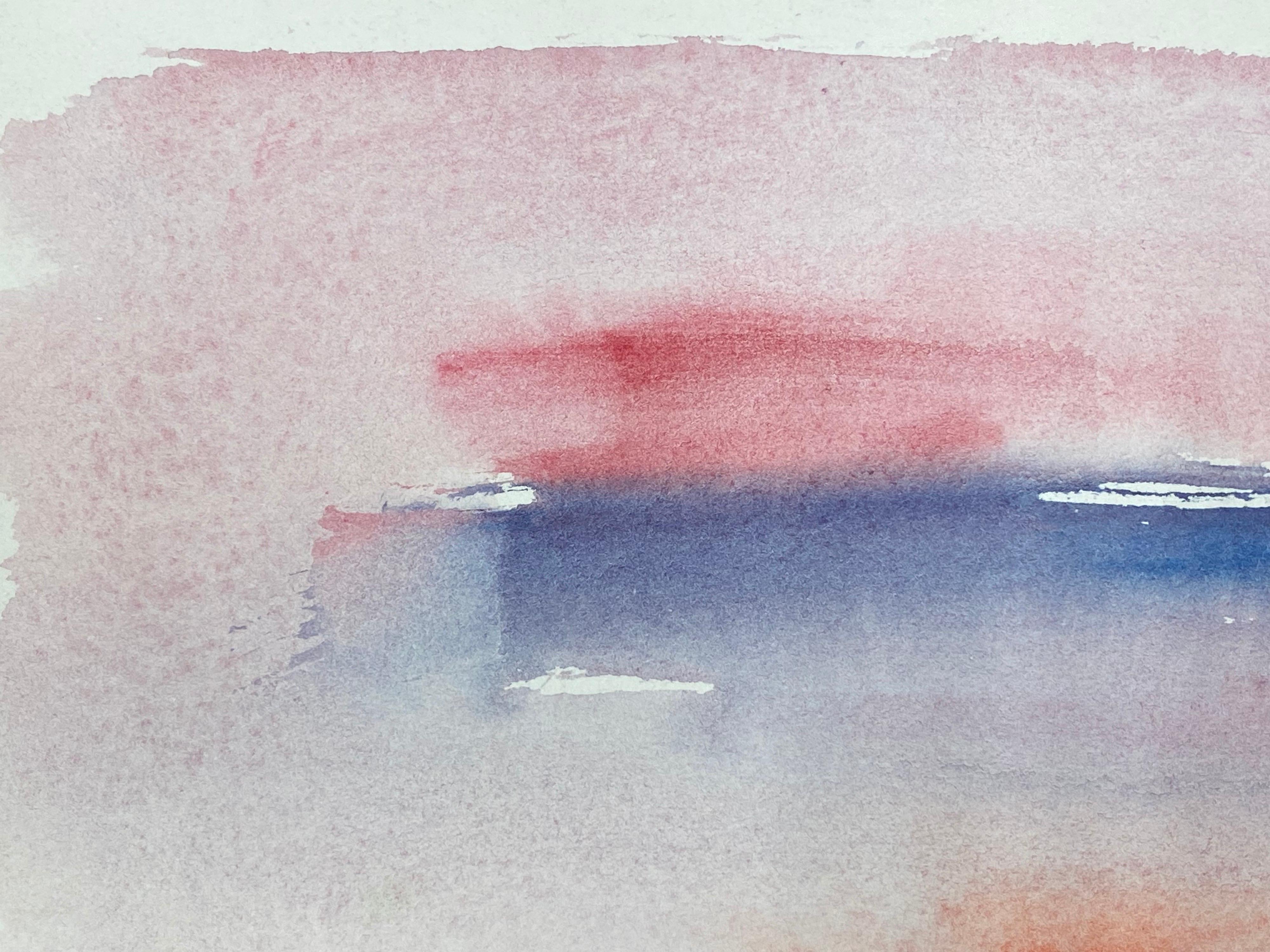 Colorido Cielo Abstracto del Atardecer, Pintura Original Expresionista Francesa en venta 1