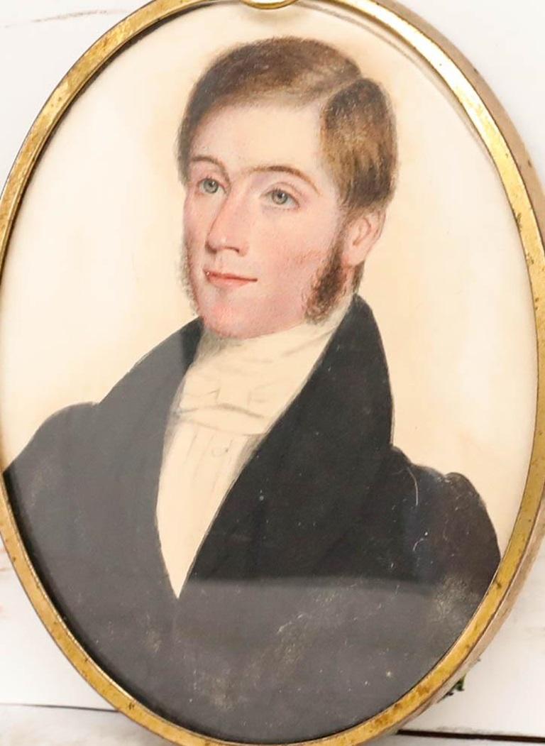 Miniature Mid 19th Century Watercolour - A Token of Affection I - Art by Unknown