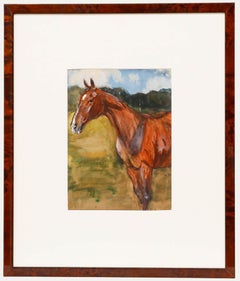 20th Century Gouache - Majestic Steed
