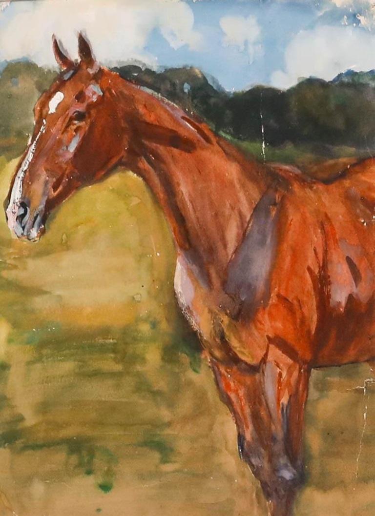 20th Century Gouache - Majestic Steed - Art by Unknown