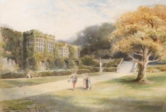 Charles F. Allbon (1856-1926) - Watercolour, Haddon Hall in the Olden Time