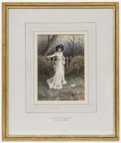 Georgina Martha de L'Aubiniere (1848-1930)- Framed Watercolour, The Love Letter