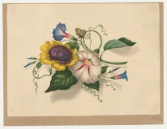 Sophia Katherine Charleton (1789-1844) - Aquarell, Blüte mit Schmetterling