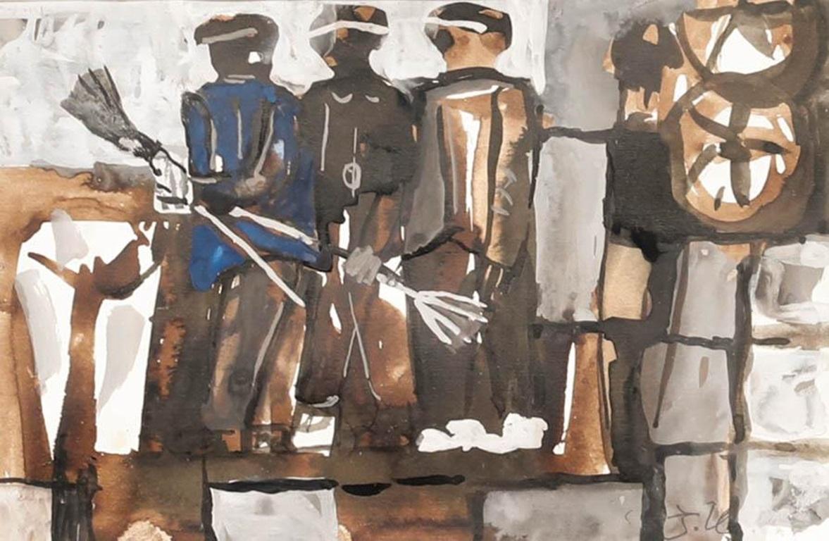 Dorde (Djordje) Ilic (1920-2010) - Siglo XX Gouache, Barrenderos - Art de Unknown