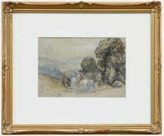 David The A.R. (1796-1864) - Aquarelle du XIXe siècle, Retour du marché
