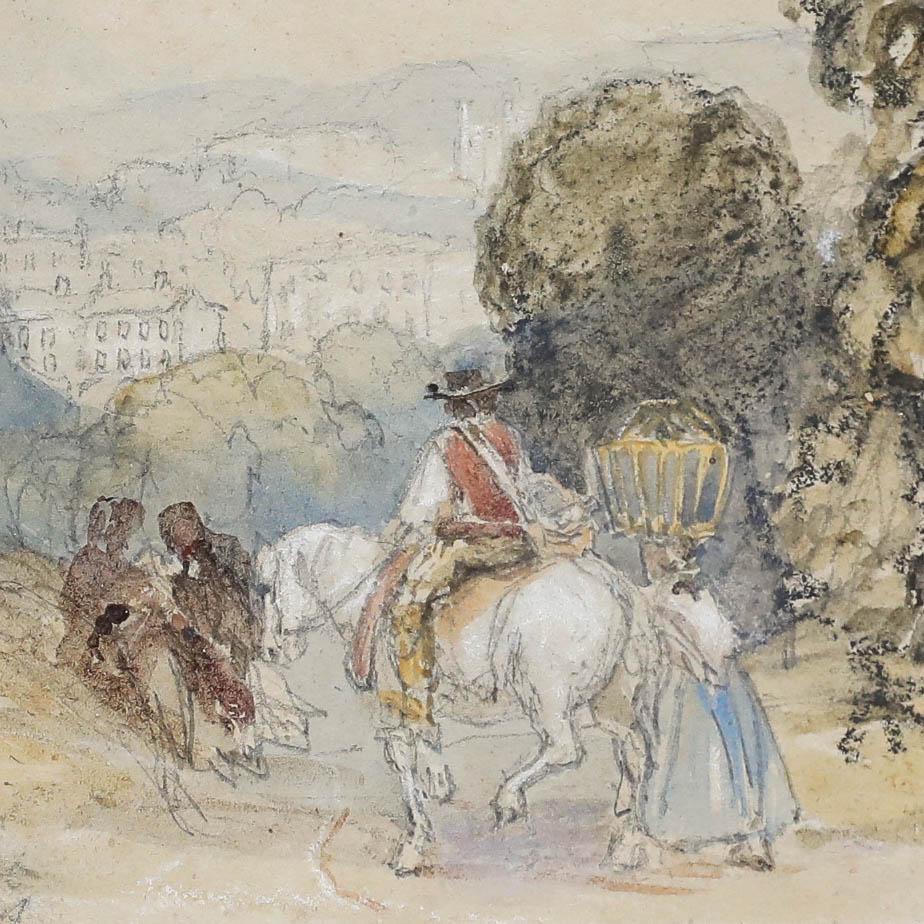 David Roberts RA (1796-1864) - Aquarell aus dem 19. Jahrhundert, Rückkehr vom Markt im Angebot 3