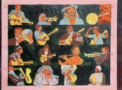 Musicians, Modern Acrylic on Paper by Biagio Civale