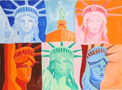 Statue of Liberty, Modern Acrylic on Paper by Biagio Civale