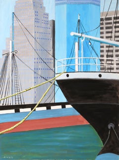 South Street Area, Modern Tempera on Paper by Biagio Civale
