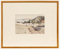 Framed 1943 Watercolour - Jean-Bart Harbour