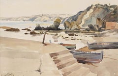 Framed 1943 Watercolour - Jean-Bart Harbour