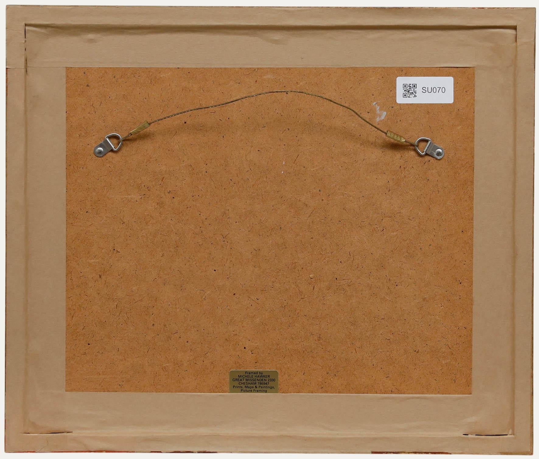 I. A. B. Rusch - Acquerello del 1878 incorniciato, Natura morta con vino e frutta - Still-Life Beige di Unknown