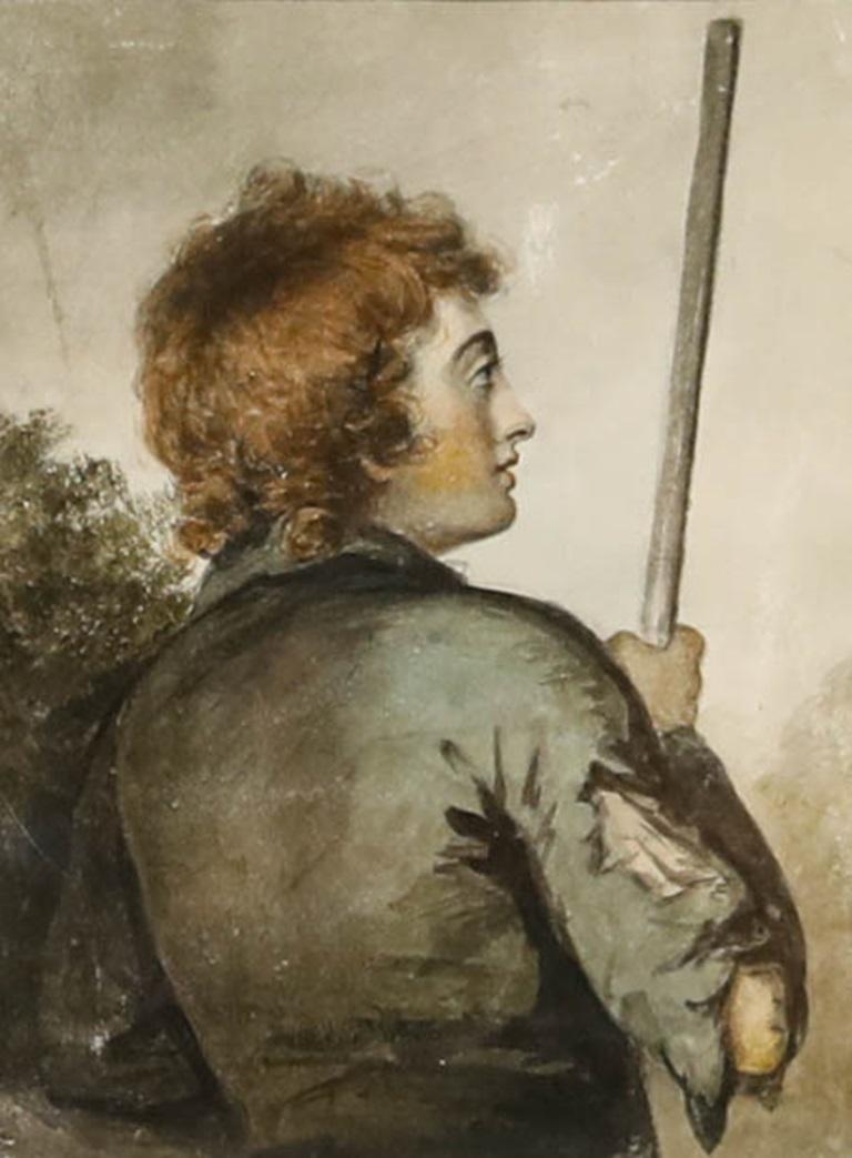 Acuarela de finales del siglo XIX - Pastorcillo - Art de Unknown