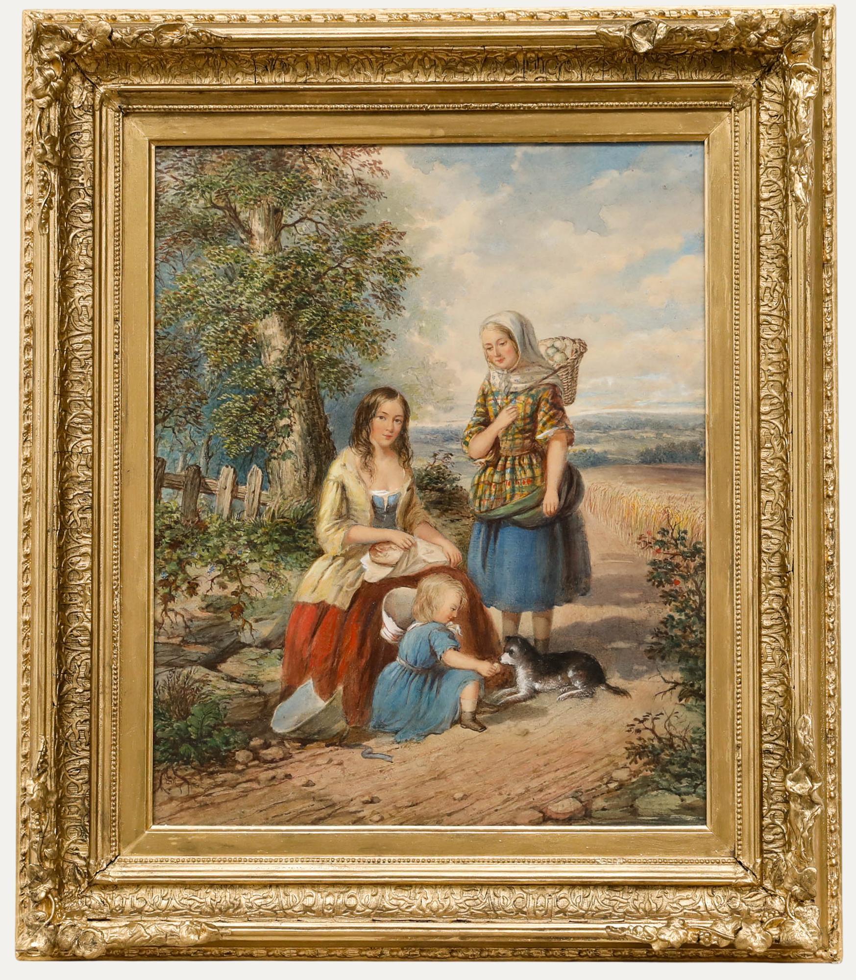 Circle of Thomas Faed - 19th Century Watercolour, Harvest Picnic