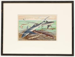 Gouache des frühen 20. Jahrhunderts - Britische Haie