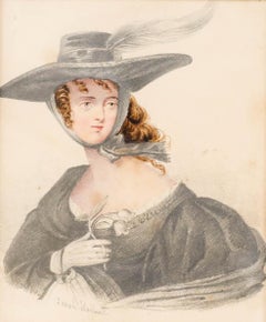 Sarah Hartnall - 19th Century Watercolour, Portrait of a Lady of Fashion