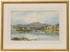 C. J. Porrot - Aquarelle encadrée du milieu du 20e siècle, Au bord de l
eau