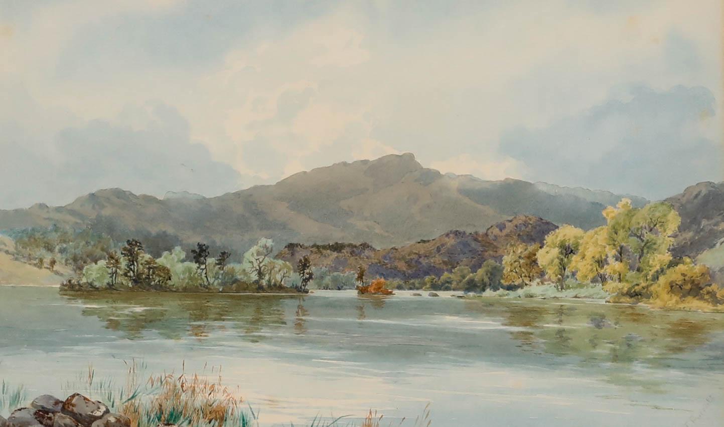C. J. Porrot - Aquarelle encadrée du milieu du 20e siècle, Au bord de l'eau - Art de Unknown