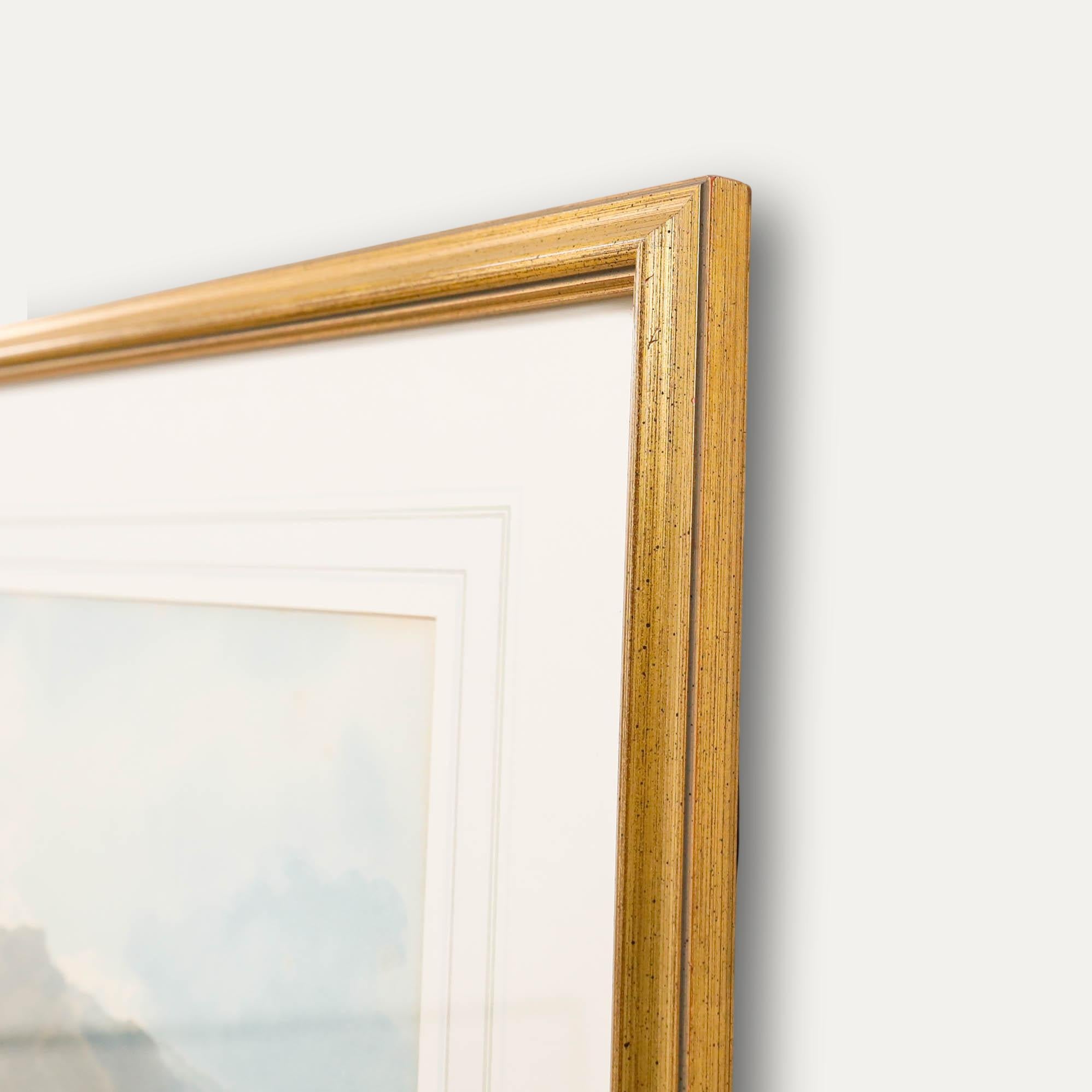 C. J. Porrot - Aquarelle encadrée du milieu du 20e siècle, Au bord de l'eau en vente 1