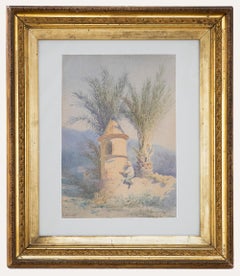 Giovanni Pinotti - Aquarelle encadrée de la fin du XIXe siècle, L
escalade du mur