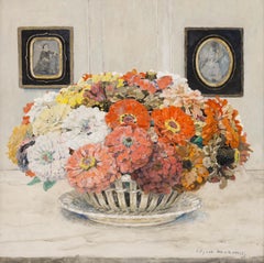 Edgard Maxence (1871-1954) - Gouache de l'école française, Zinni's in Creamware