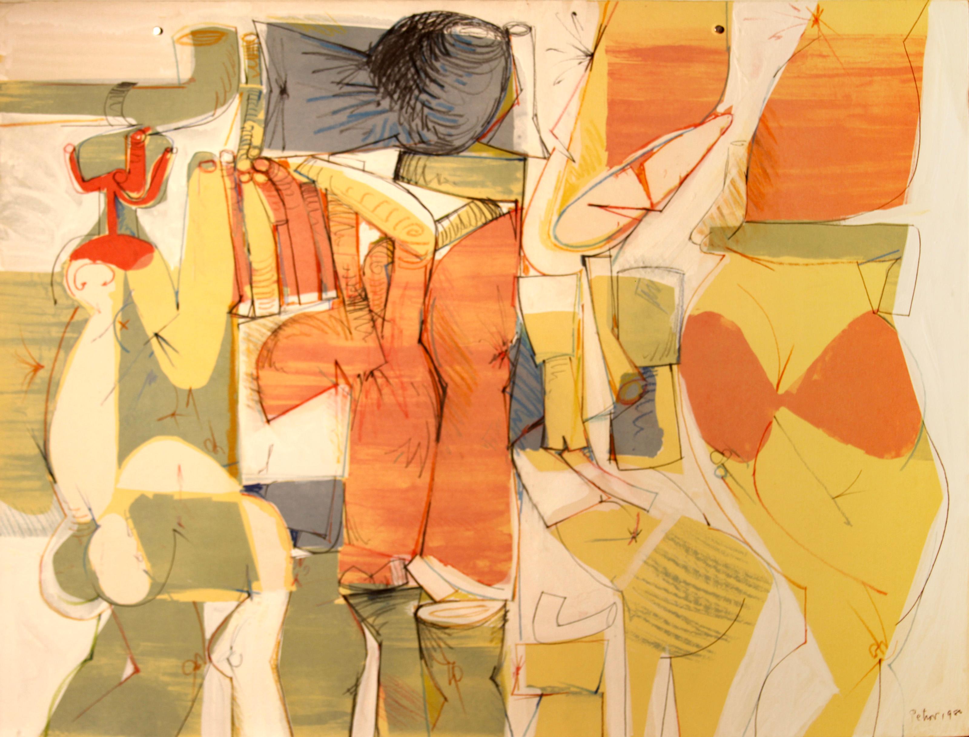 Untitled, Abstract Mixed Ink, Colored Pencil and Watercolor by Dimitri Petrov