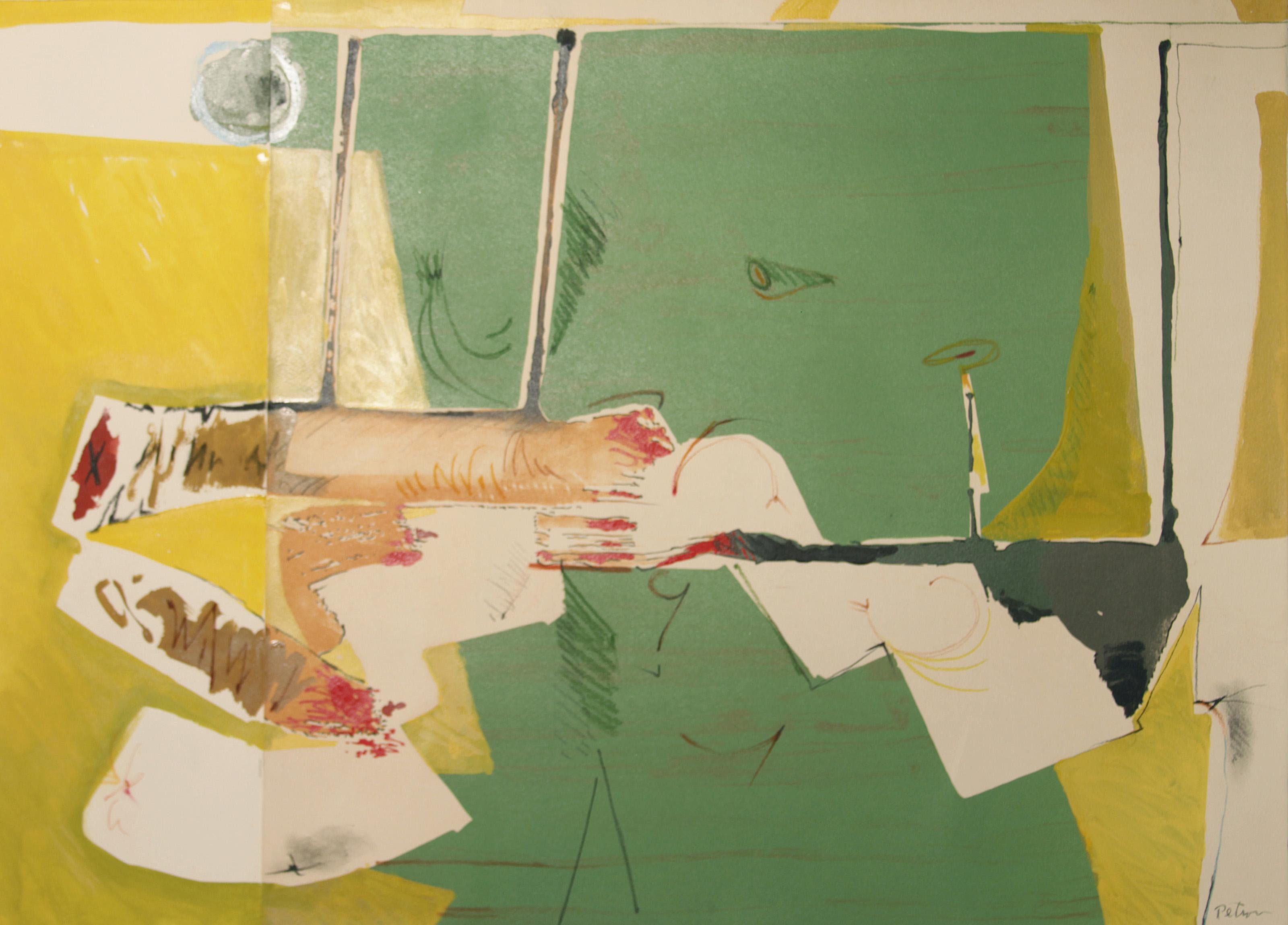 Old and Faithful Dog, Abstract Watercolor and Pencil Drawing by Dimitri Petrov