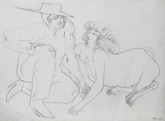 The Sphinx, Surrealist Pencil Drawing by Dimitri Petrov