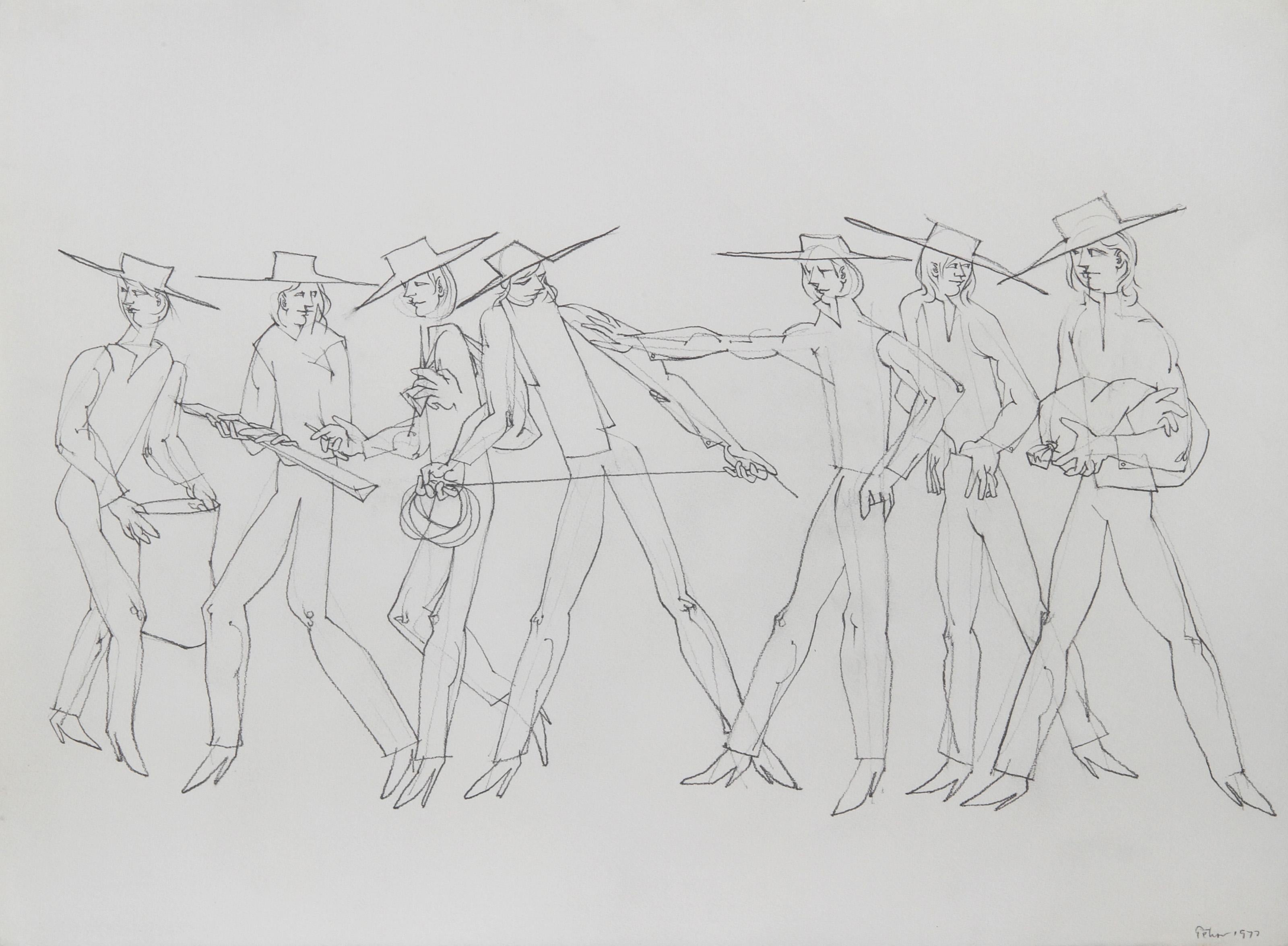 Unkinking the Line, Psychedelic Pencil Drawing by Dimitri Petrov