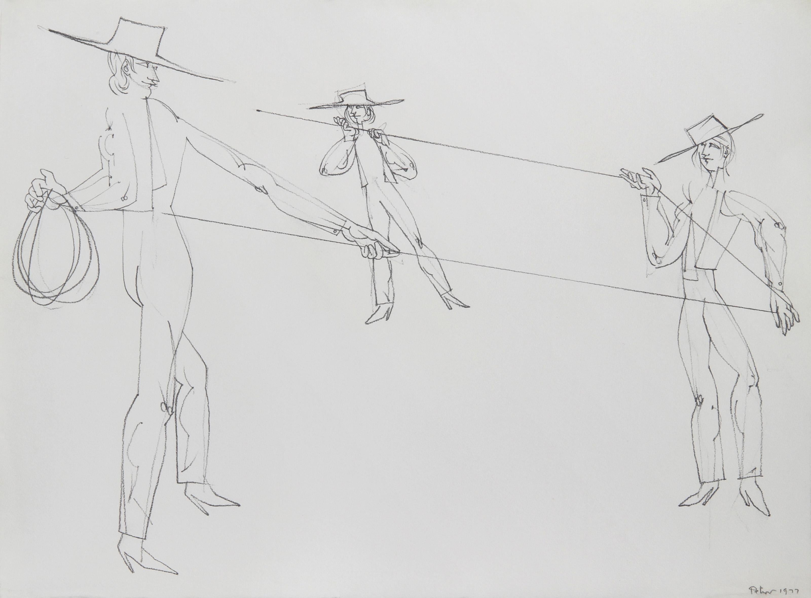 End of the Rope, Psychedelic Pencil Drawing by Dimitri Petrov